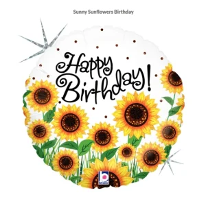 Sunny Sunflowers Birthday Holographic