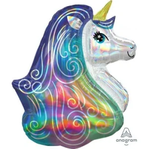 Holographic Iridescent Unicorn Head